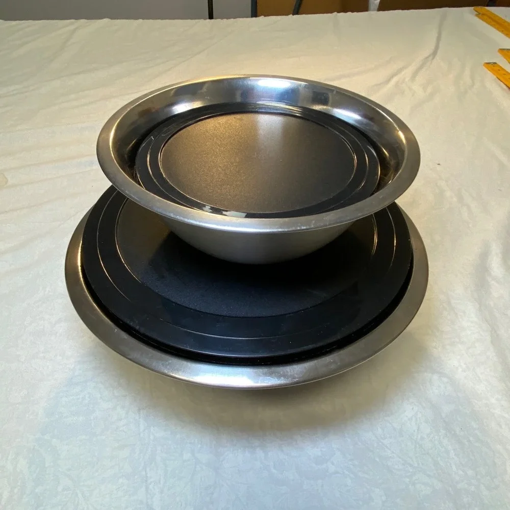 WHISKO Stainless Steel Mixing Bowl‎ Set 4 Bowls 2 Lids Nesting Kitchen Prep
